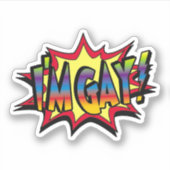 Ich bin Gay Burst Aufkleber (Vorderseite)