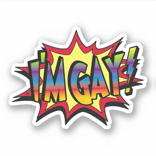 Ich bin Gay Burst Aufkleber (Vorderseite)