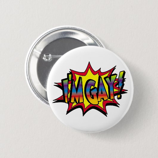 Ich bin Gay Burst Button (Vorne & Hinten)