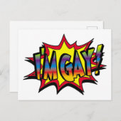 Ich bin Gay Burst Postkarte (Vorne/Hinten)
