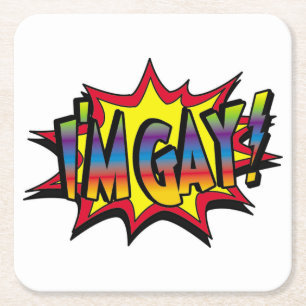 Ich bin Gay Burst Rechteckiger Pappuntersetzer