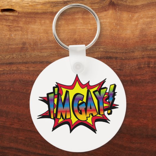 Ich bin Gay Burst Schlüsselanhänger (Vorderseite)