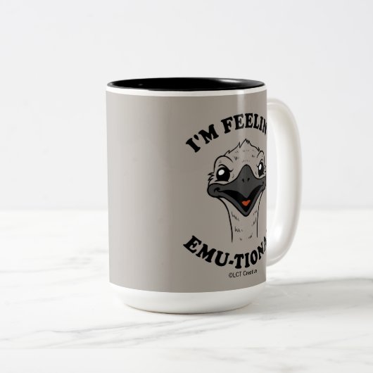 Ich bin Gefühl Emu-Tional Zweifarbige Tasse (VorderseiteRechts)