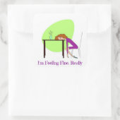 Ich bin Gefühl Fine Fibromyalgie Sensibilisierungs Quadratischer Aufkleber (Tasche)