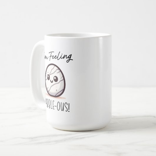 Ich bin Gefühl Marble-ous - Niedlich Geology Pun C Kaffeetasse (Vorderseite Links)