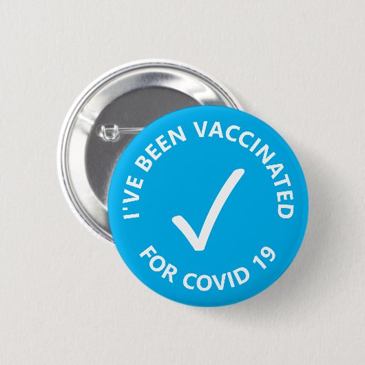 Ich bin gegen Covid19 Karo geimpft worden Button (Vorne & Hinten)
