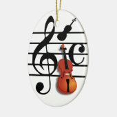 Ich bin Geige Keramikornament (Links)