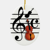 Ich bin Geige Keramikornament (Vorne)