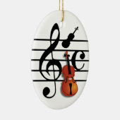 Ich bin Geige Keramikornament (Rechts)