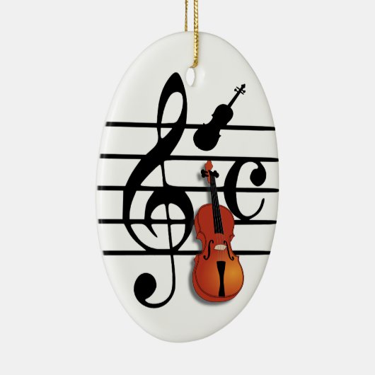 Ich bin Geige Keramikornament (Rechts)
