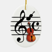 Ich bin Geige Keramikornament (Vorne)