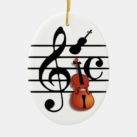 Ich bin Geige Keramikornament (Vorne)
