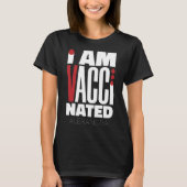 Ich bin geimpft Covid-19 Fun Red White Name Custom T-Shirt (Vorderseite)