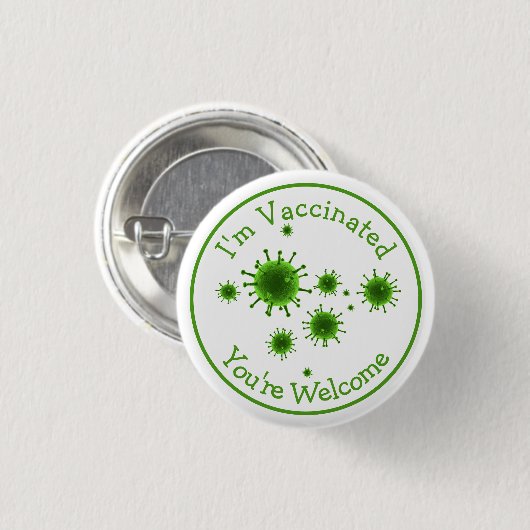 Ich bin geimpft, du bist willkommen Tote Covid Fun Button (Vorne & Hinten)