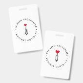 Ich bin geimpft worden | Covid-19 Herznedel Ausweis (Vorder- & Rückseite)