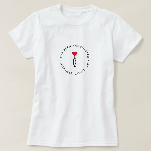 Ich bin geimpft worden | Covid-19 Herznedel T-Shirt (Design vorne)