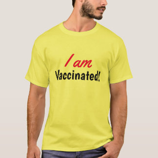 Ich bin geimpfter Text-Gelb-T - Shirt