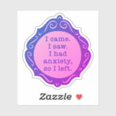 Ich bin gekommen. Ich sah... Aufkleber - Lila (Blatt)