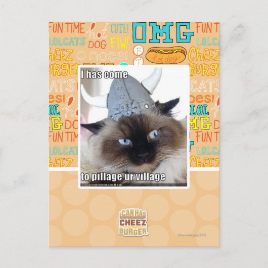 Ich bin gekommen, um unser Dorf zu plündern Postkarte (Vorderseite)