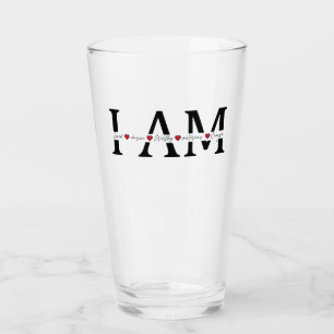 Ich bin geliebt, auserwählt, würdig, siegreich, ge glas