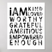 Ich bin genug für das Kinderplakat Poster (Vorne)