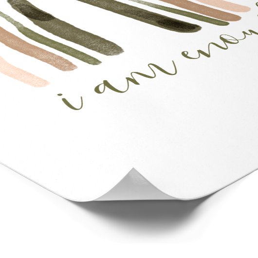 Ich bin genug Inspirierend Bekräftigung Poster (Ecke)