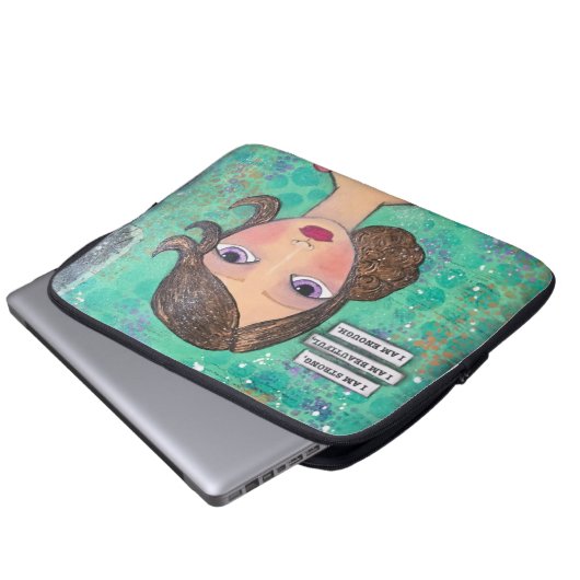 Ich bin genug! Laptop Sleeve (Vorne Knopf)