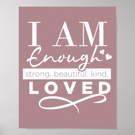 Ich bin genug Motivierend Poster (Vorne)