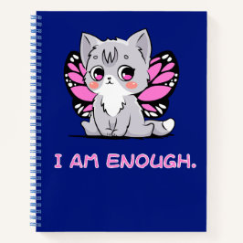 Ich bin genug. Niedliches Kätzchen mit Flügeln! Ta Notizblock
