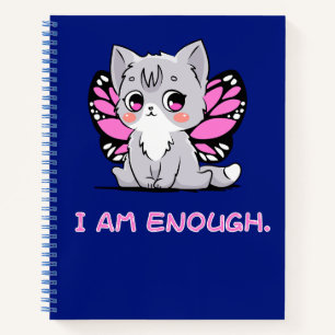 Ich bin genug. Niedliches Kätzchen mit Flügeln! Ta Notizblock