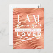 Ich bin genug Peach Sparkle Tiger Print Postcard Postkarte (Vorne/Hinten)