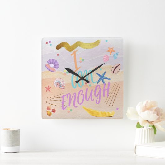 Ich bin genug quadratische wanduhr (Zuhause)