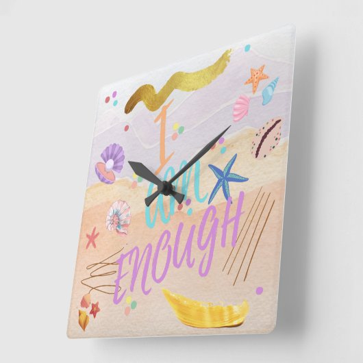 Ich bin genug quadratische wanduhr (Winkel)