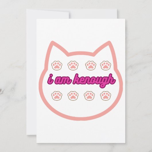 Ich bin genug T-Shert-Katze Einladung (Rückseite)