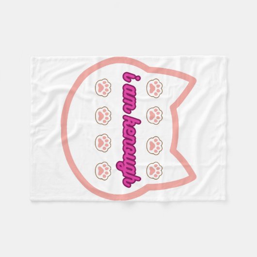 Ich bin genug T-Shert-Katze Fleecedecke (Vorderseite (Horizontal))