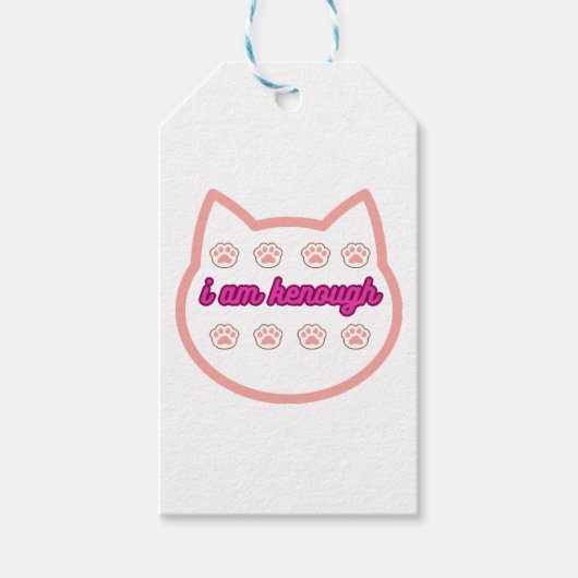 Ich bin genug T-Shert-Katze Geschenkanhänger (Vorderseite)