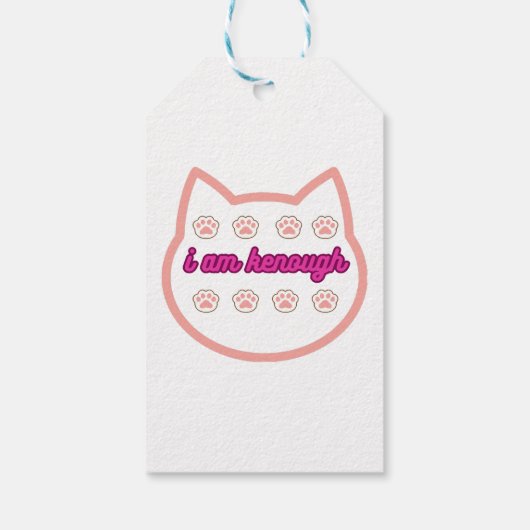 Ich bin genug T-Shert-Katze Geschenkanhänger (Rückseite)