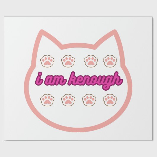 Ich bin genug T-Shert-Katze Geschenkpapier (Flach)