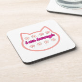 Ich bin genug T-Shert-Katze Getränkeuntersetzer (Linke Seite)