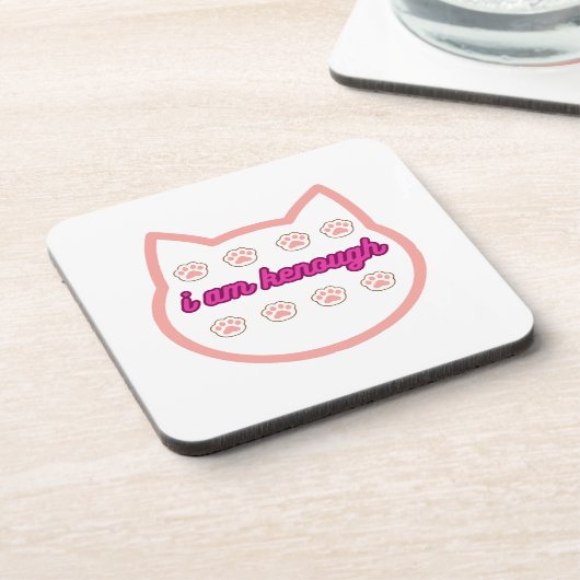 Ich bin genug T-Shert-Katze Getränkeuntersetzer (Linke Seite)