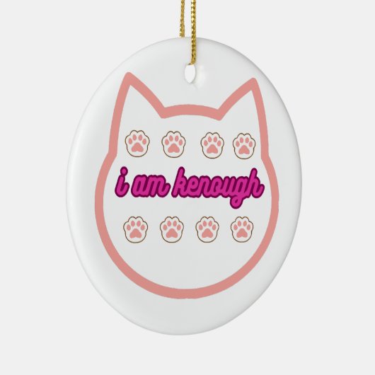 Ich bin genug T-Shert-Katze Keramik Ornament (Rechts)