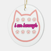 Ich bin genug T-Shert-Katze Keramik Ornament (Links)