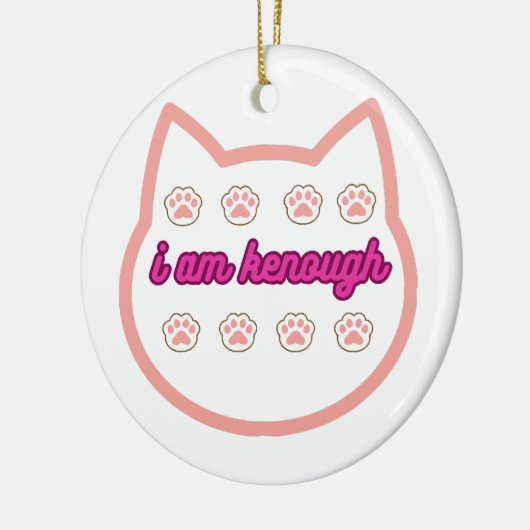 Ich bin genug T-Shert-Katze Keramik Ornament (Links)