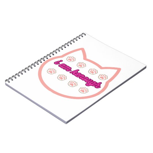 Ich bin genug T-Shert-Katze Notizblock (Linke Seite)