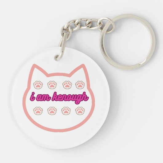 Ich bin genug T-Shert-Katze Schlüsselanhänger (Rückseite)