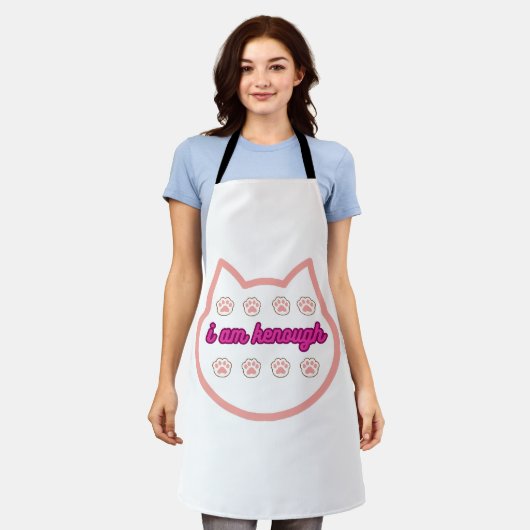 Ich bin genug T-Shert-Katze Schürze (Getragen)