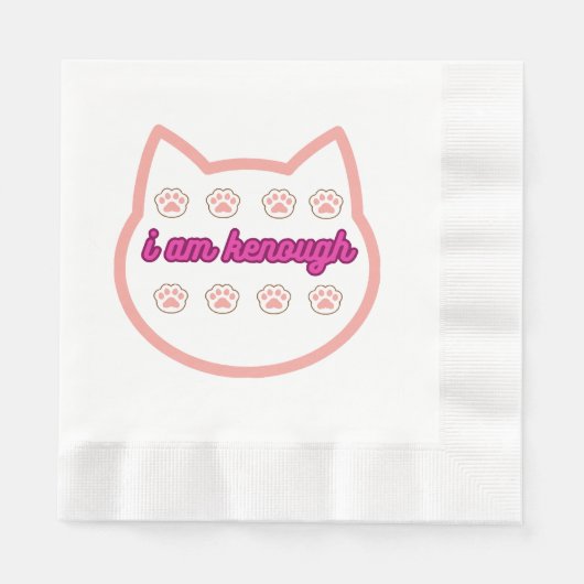 Ich bin genug T-Shert-Katze Serviette (Vorderseite)