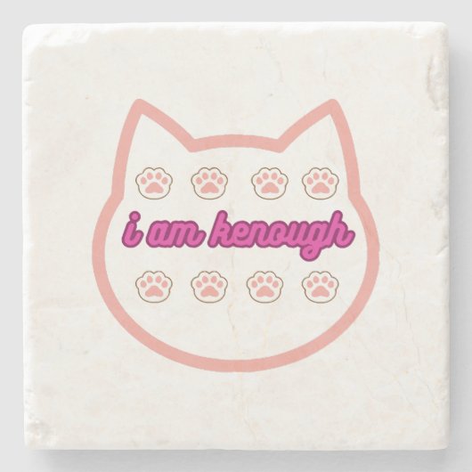 Ich bin genug T-Shert-Katze Steinuntersetzer (Vorderseite)