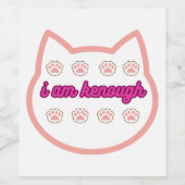 Ich bin genug T-Shert-Katze Weinetikett (Einzelnes Label)