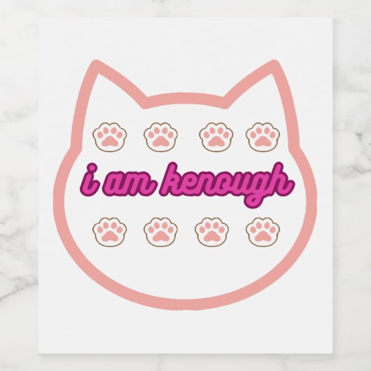 Ich bin genug T-Shert-Katze Weinetikett (Einzelnes Label)